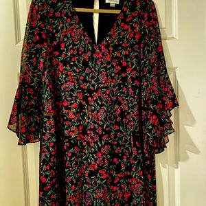 Calvin Klein ruffle sleeve print dress Size 12